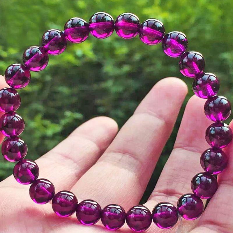 

Натуральный бразильский императорский женский кристалл, ювелирные изделия с гранатом Emperor purple single ring 7mm