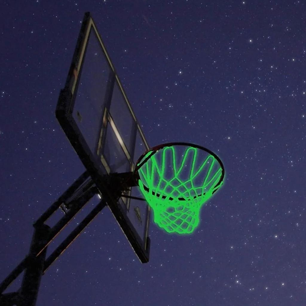 50cm Self Luminous Basketball Net Replacement Nylon Ball Shooting Net for Daily Trainning Green