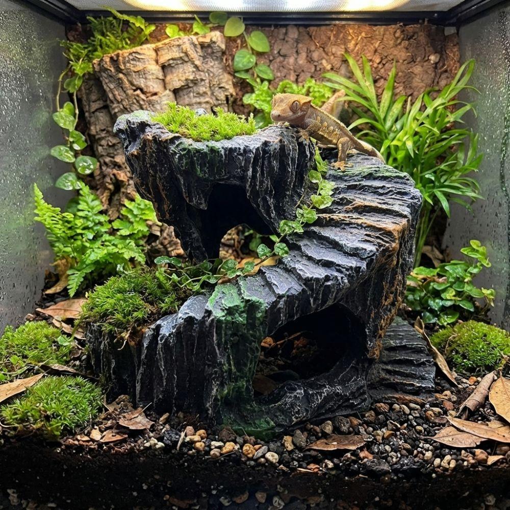 Harzschildkröten Sonnenplattform Stabile Schildkröten Kletterplattform Unterschlupf Höhle Aquarium Dekoration