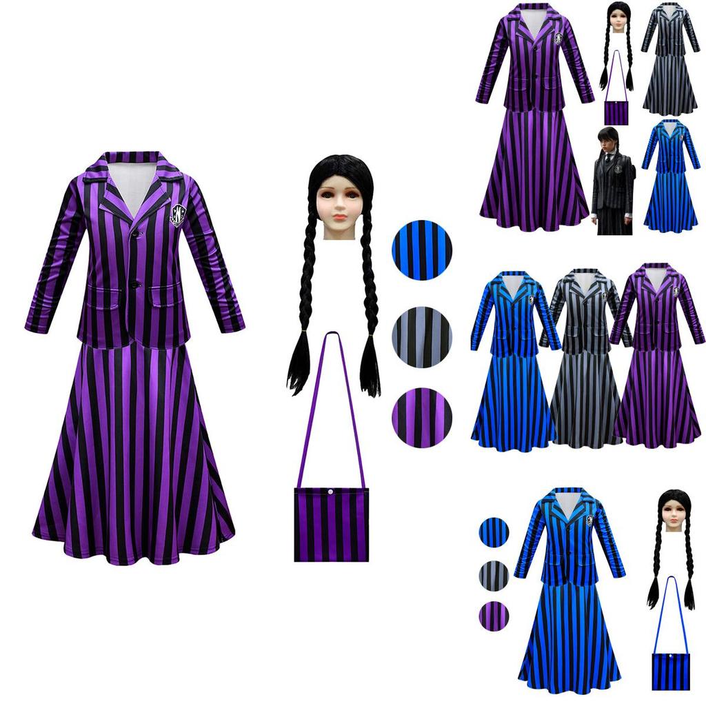Stylish Wednesday Addams Enid School Uniform Party Dress For Girls
