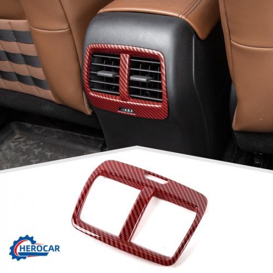 Car Rear Air Conditioner Vent Cover For Ford Bronco Sport + Red Carbon Fiber