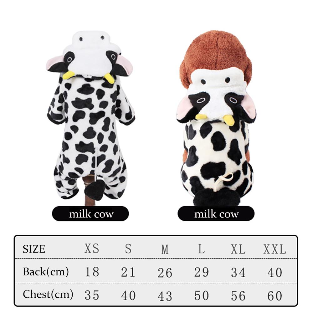 Cartoon Winter Puppy Clothes Coral Velvet Warm Pet Outfit XS-L for Corgi Chihuahua Dinosaur Panda Elk