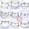 925 Silver Clip Charms with CZ Pave Round Beads Safety Chain Charm for Jewelry Making Fit Original Bracelet