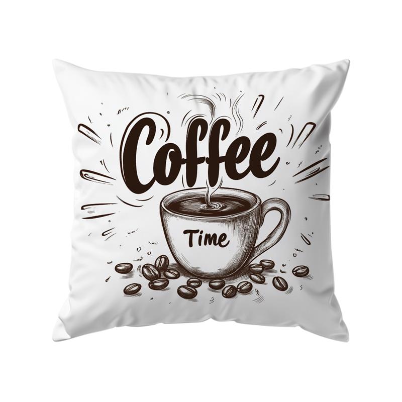 Coffee Time Pattern Decorative Cushions Pillowcase Polyester Cushion Cover Throw Pillow Sofa Decoration Pillowcover Home Decor