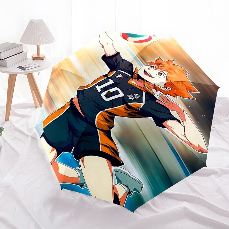 

1pc Haikyuu!! Kuroo Tetsurou Automatic Folding Umbrella, 8 Bone Iron Frame, Portable Tri-Fold Design, Outdoor for Fans, Travelers, Daily Use, Gift for