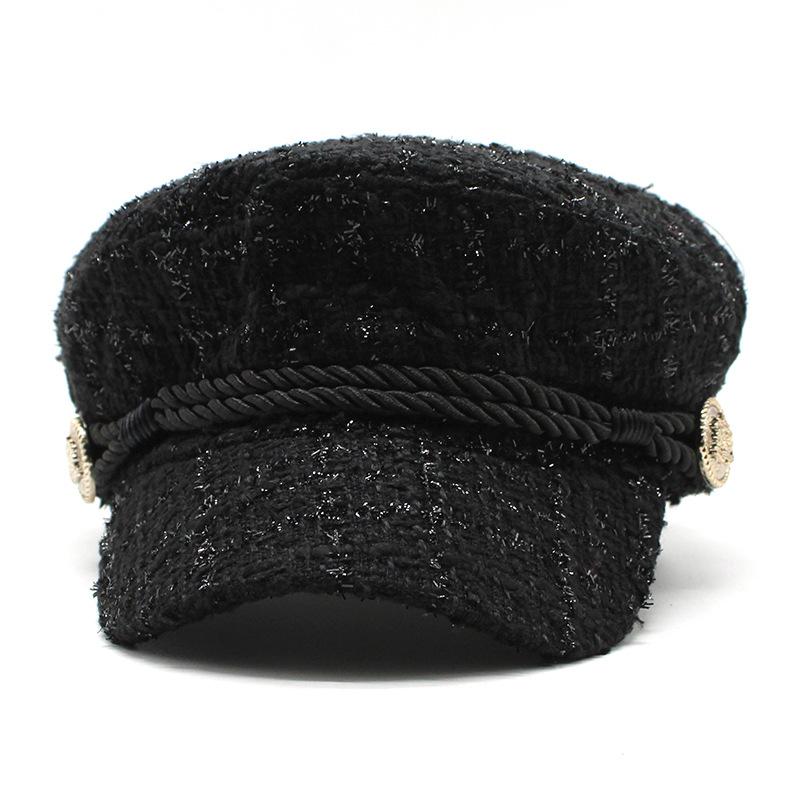 Hat Female Tide Small Fragrant Style Beret Versatile Octagonal Hat Spring Internet Celebrity British Retro Cap