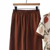 Mom's Summer Ice Silk Chinese-Style T-Shirt Set - Fashionable Short-Sleeved Two-Piece for Middle-Aged Women