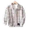 Men's Autumn Retro Plaid Colorblock Casual Jacket - Plus Size Loose Fit Versatile Top Coat