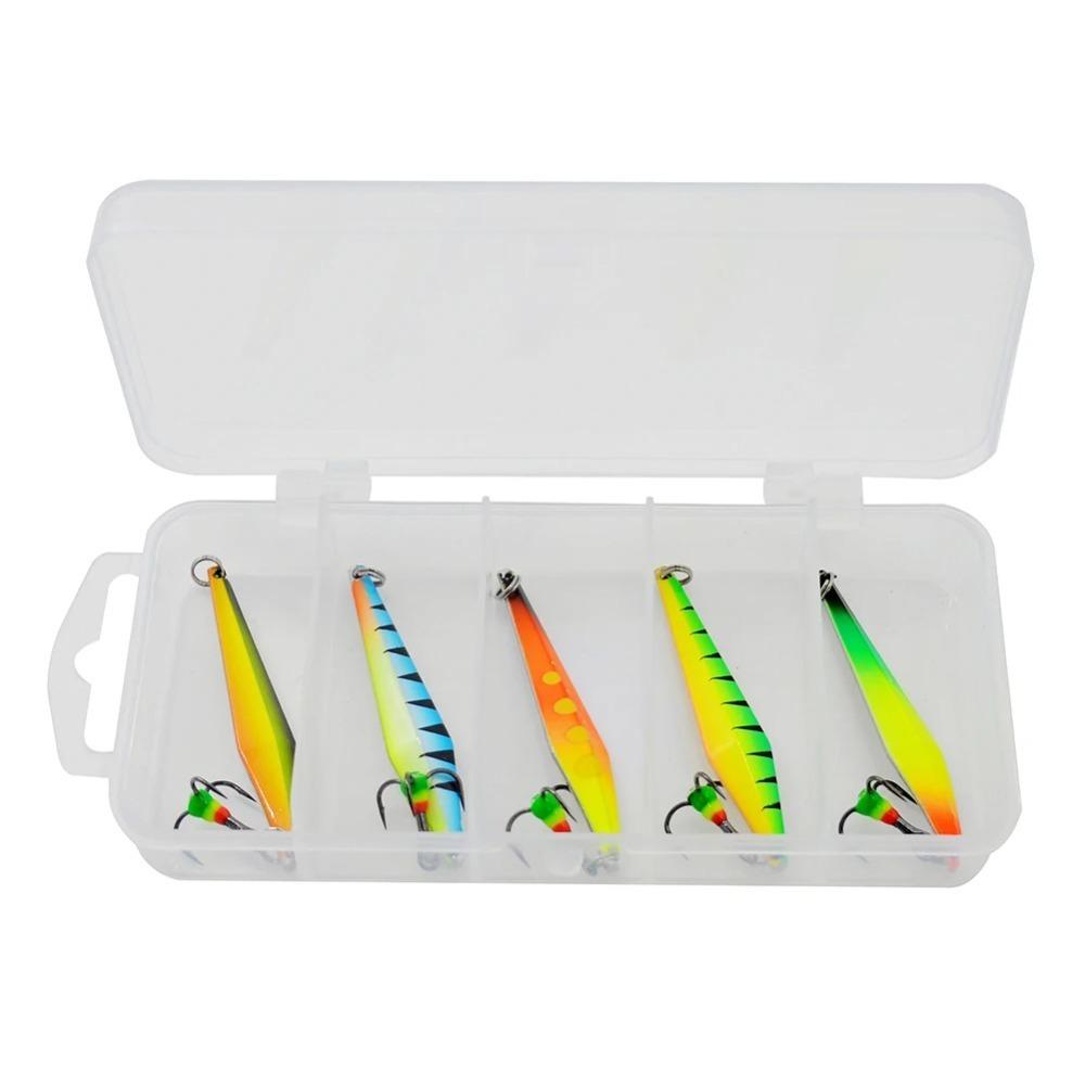 

5pcs/Box Spoon Shape Ice Fishing Spoon Bait Metal Stainless Steel Artificial Baits 5g/5.5cm Nickel Plated Lure Spoons