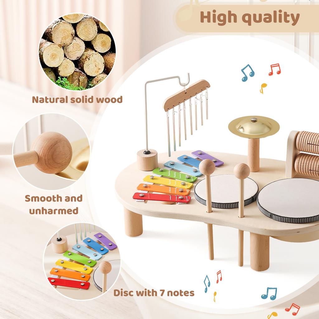 Baby Lernspielzeug Holz Musikinstrumente Montessori Musikspielzeug für Kinder Xylophon Neugeborenen Geburtstagsgeschenke Musiktisch T