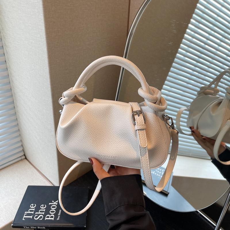 

High-end niche bag women s summer new fashion messenger bag casual portable pleated bag бежевый