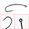 MNFT 50Pcs Fly Tying Hooks Carp Fishing Trout Hook Barb Curved Shank Dry Fly Hook for Freshwater Saltwater