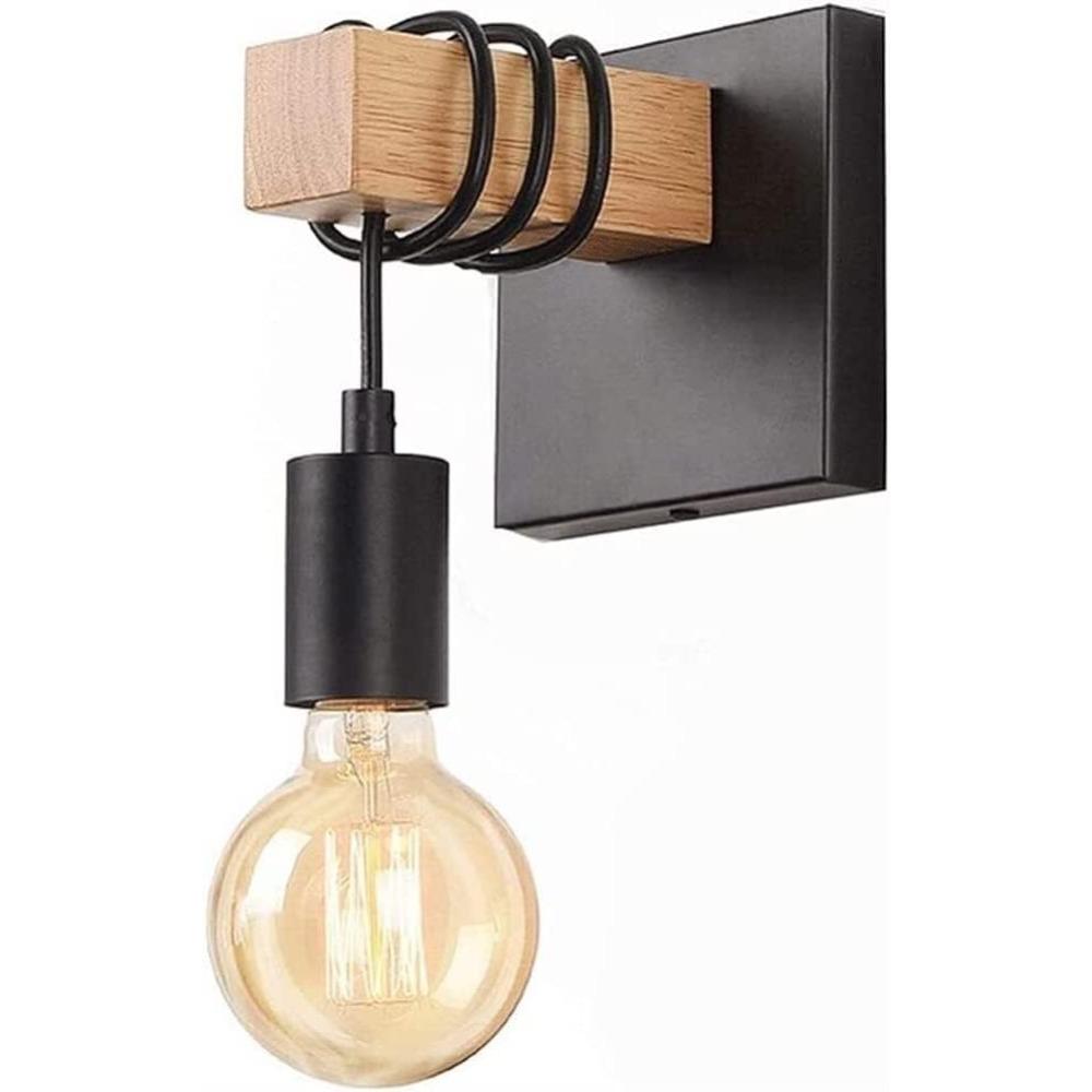 

Retro Wooden Wall Light Vintage Industrial Wall Sconce Light Indoor Rustic Wall Lighting Fixture for Living Room Stair Hallway No Bulb