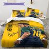 Neymar Pattern Bedding,Quilt Set Quilt Cover Pillowcase Home Birthday Gift(1 * duvet cover + 2 * pillowcase, without core)