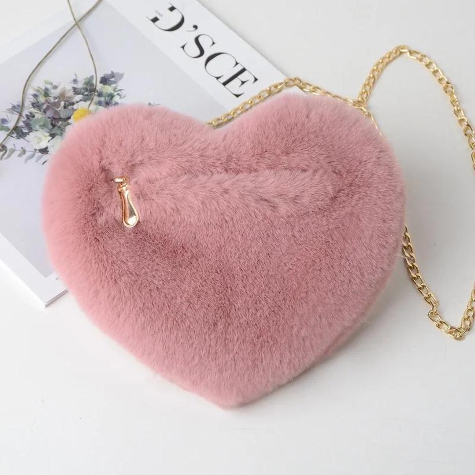 1 Pcs Fashion Heart Shape Bag Women's Handbag Shoulder Bag Cute Solid Color Coin Purse Shiny Shoulder HandBag For Women