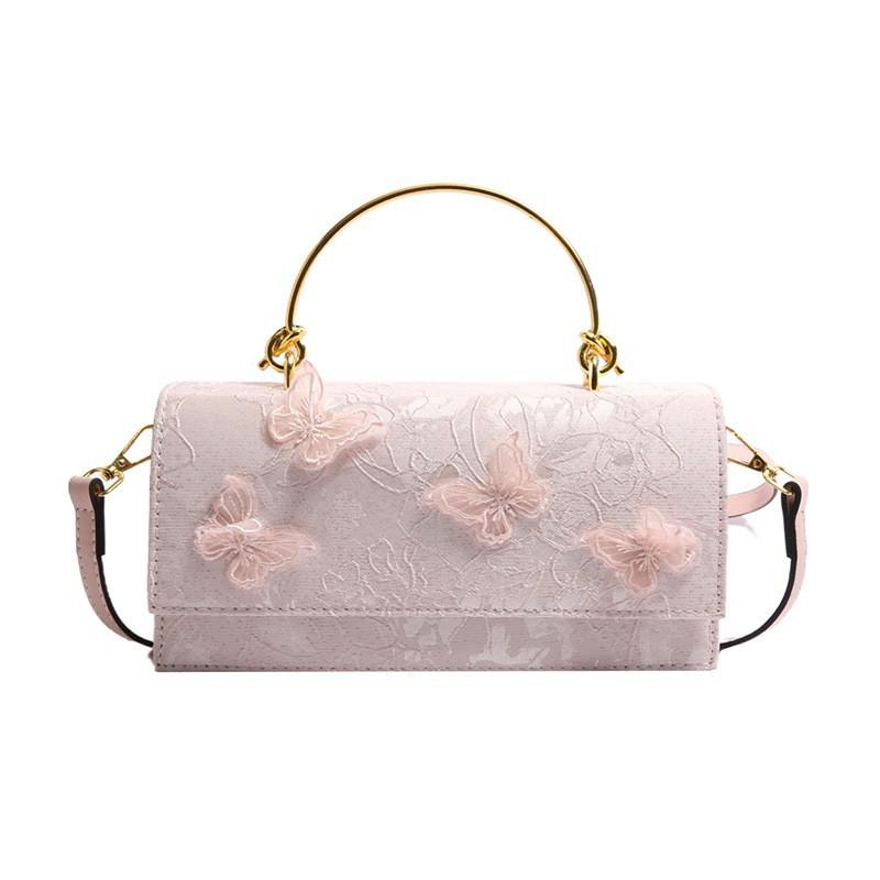 Women's Bag 2026 New Style Sen Series Sweet Fashionable Lace Butterfly Western-style Single-shoulder Chain Small Square Bags