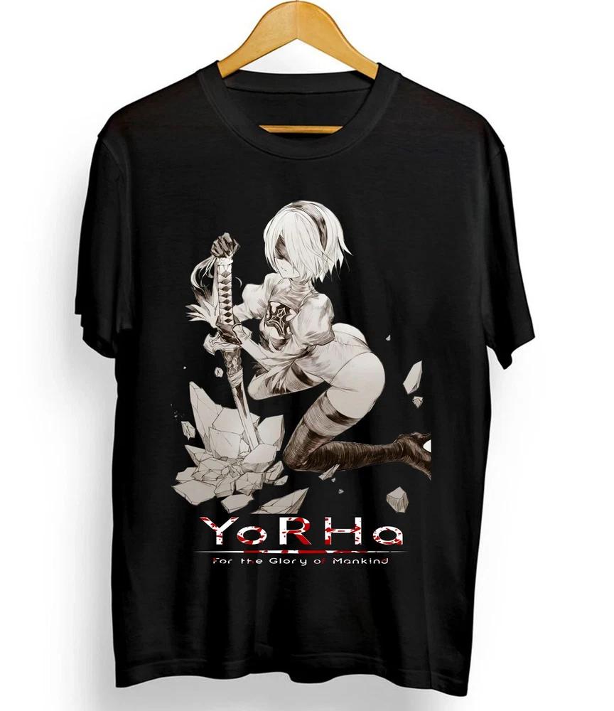 Nier Automata TShirt YoRHa 2B Anime Waifu Girl S