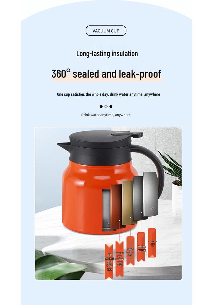 316 Stainless Steel Tea and Water Separation Insulated Pot - Large Capacity Stewed Tea Pot for Home or Office.