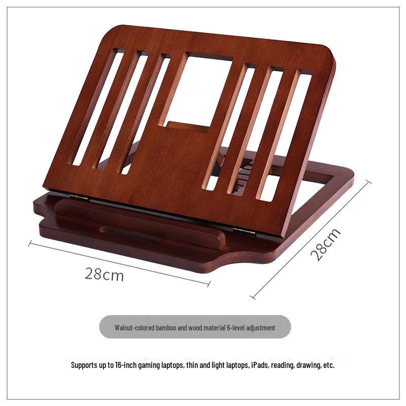 

Portable Solid Wood Folding Desktop Laptop & iPad Stand with Cooling Feature