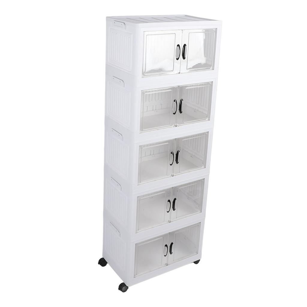 Storage Cabinet Multipurpose Large Capacity Multi Layers Stackable Storage Cabinet Plastic Storage Bins for Living Room