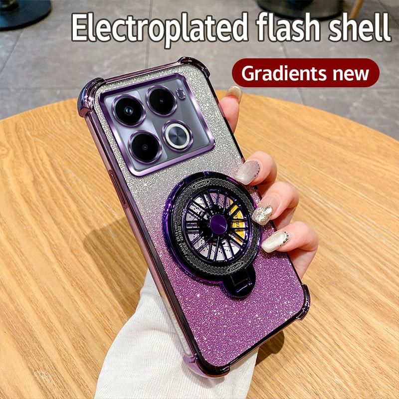 Drehbarer Gyro-Halter für magnetische Magsafe-Hülle für Funda Infinix Note 40 Pro Note40 Pro Plus + 4G 5G Transparente Ständerabdeckung