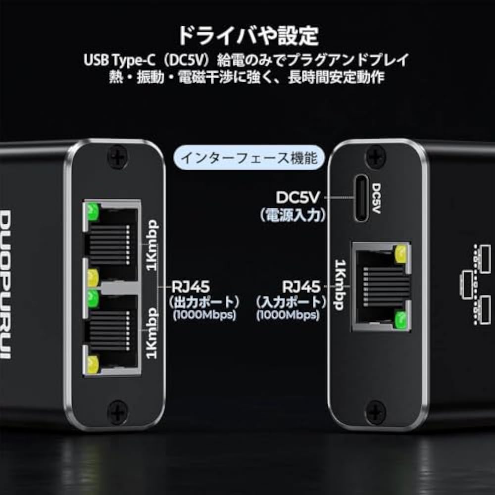 AURORIEL LAN Splitter Switching Hub 1 Input 2 Outputs 1000Mbps Gigabit Compatible RJ45 Splitter N...