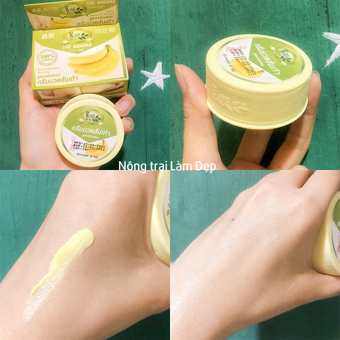 Banana Foot Cream 30g – Cracked Heel Repair, Moisturizing & Nourishing, Antibacterial Foot Balm – Made In Thailand