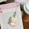Decorative Pendant Flocking Puppy Shape Keychain Bag Charm with Lanyard Mobile Phone Bag Hanging Ornament