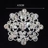European & American Fashion Bridal Bouquet Brooch, Silver-Plated with Rhinestones, B854