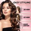 3-In-1 Curling Comb And Heated Brush, 200 Million Negative Ions Hair Styling Tool, Hair Set Including 38/50mm Hot Brushes And A Hair Dryer