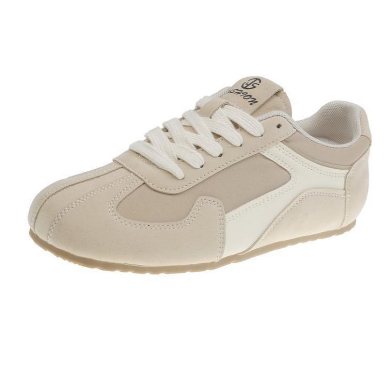 

Ретро цветовая гамма женские весенние новые на шнуровке на мягкой подошве повседневные спортивные туфли кеды тренд 40 бежевый