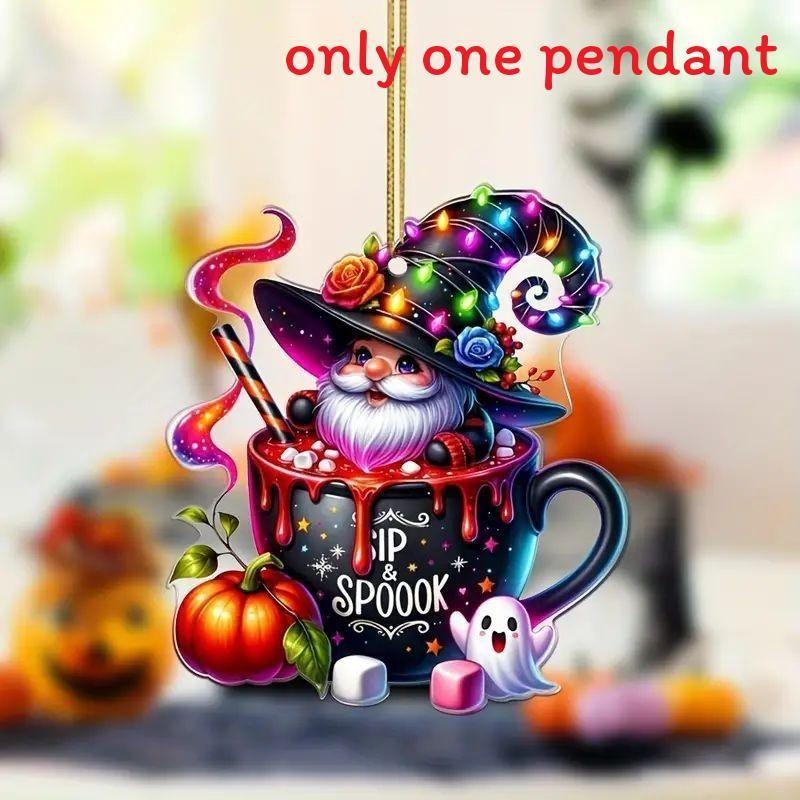 Candy Halloween Santa Claus Design Acrylic Flat Surface Pendant For Car Decor