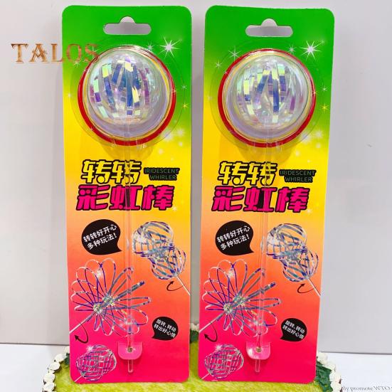 3/6Pcs Rainbow Spinner Stick Rainbow Twirler Rainbow Spinner Toy Rainbow Bubble Wand Variable Twirler Stick Rave Toys for Party