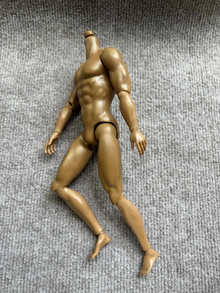 32cm Male Doll Muscle Body Without LOGO Little Defectives Latino White Tan Skin Tone Replacement Body For FR 1/6 Male Heads
