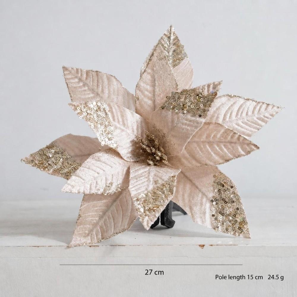 Decorative Flower Pick Artificial Poinsettia Poinsettia Tree Decoration  Christmas Tree Decorating