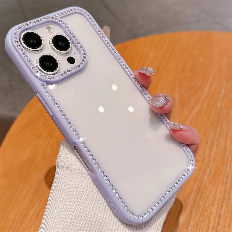 

Bling Crystal Transparent Phone Case For For Iphone 16 1 14 13 12 Pro Max Plus Clear Rhinestones Glitter Diamond Shockproof Cover iPhone 13