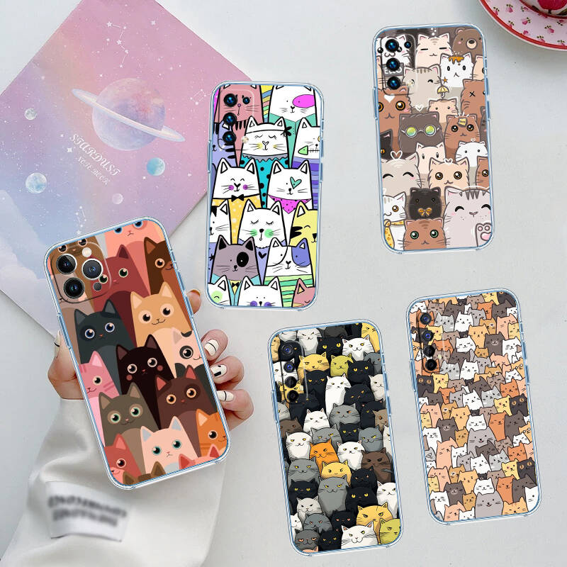 Cat Cartoon Case for Motorola G10 G20 G04 E30 E40 E22 E20 E13 E15 G22 G23 G05 G75 G35 G55 E22S E7 G6 G7 G8 G9 Plus Power Play