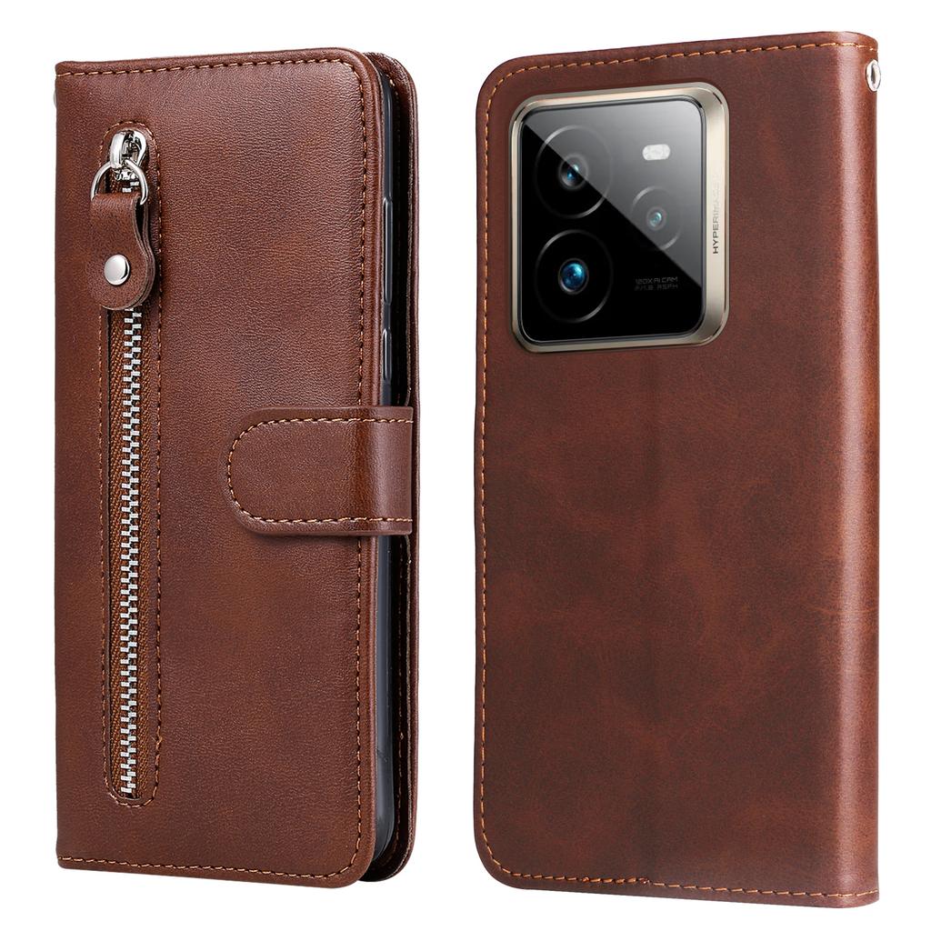 For Realme GT 7 Pro 5G Case Zipper Wallet Calf Texture PU Leather Phone Cover