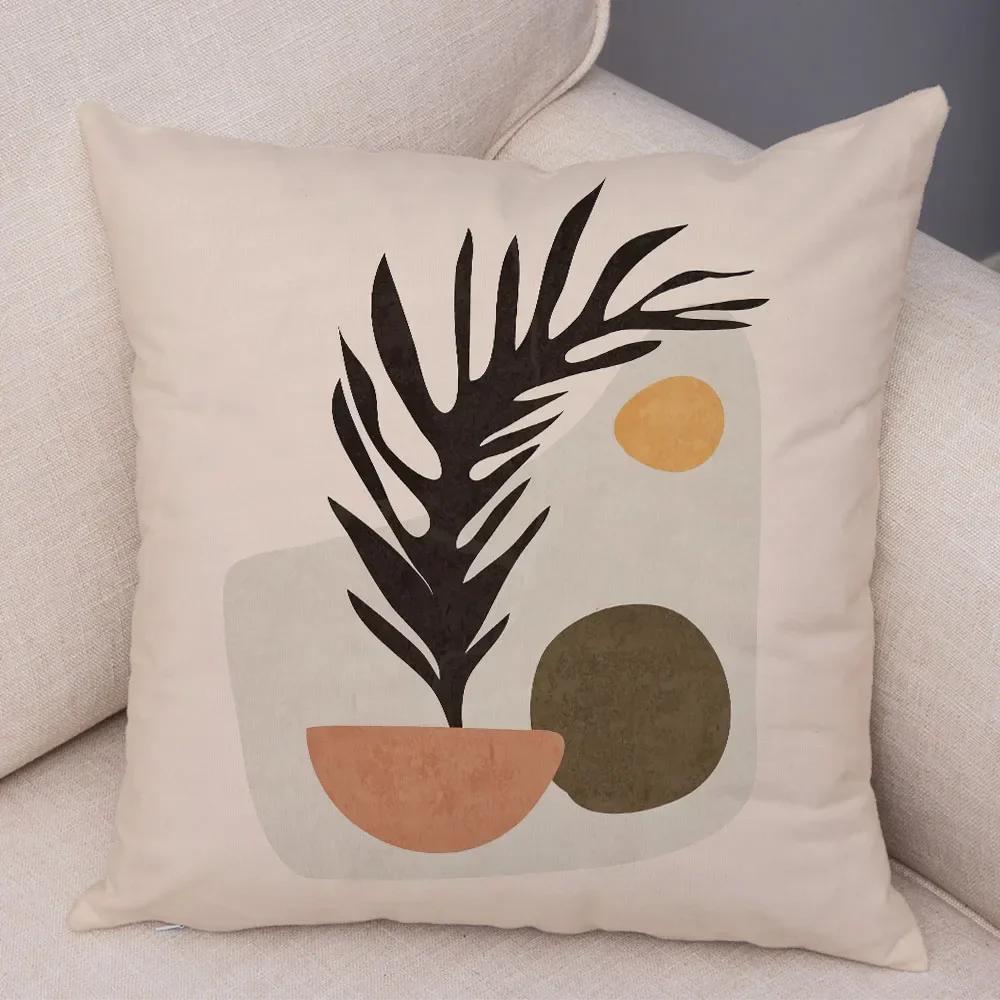 Nordic Style Plant Tree Cushion Cover Decor Geometric Abstract Modern Art Pillow Case for Sofa Home Super Soft Plush Pillowcase