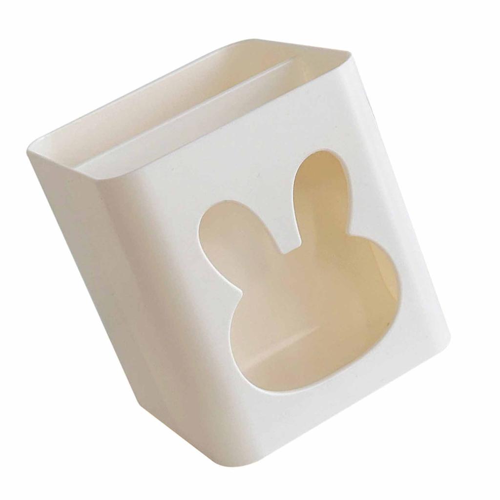 Brush Holder Organizer Makeup Pen Desktop Storage Container White Small Rabbit Square