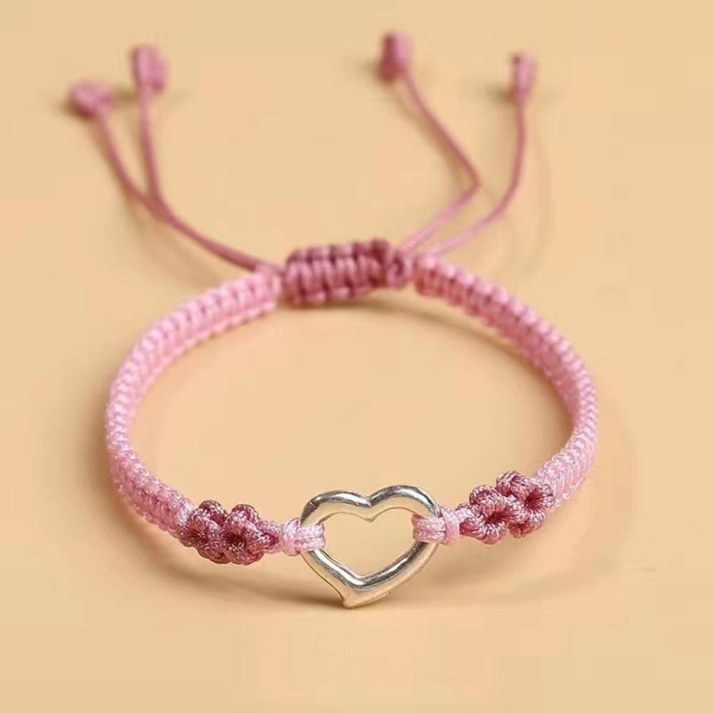Pink Couple Bracelet Handmade Chain Bracelet Fashion Braided Hand Rope  Bestie Friendship Jewelry