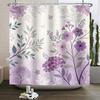 Watercolor Floral Shower Curtain Sage Green White Flower Bath Curtain For Bathroom Modern Minimalist Waterproof With 12 Hooks