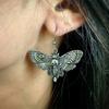 Goth Gothic Death Skull Moth Chain Earrings for Men Women Pendant Choker Earrings Vintage Punk Jewelry New Fashion