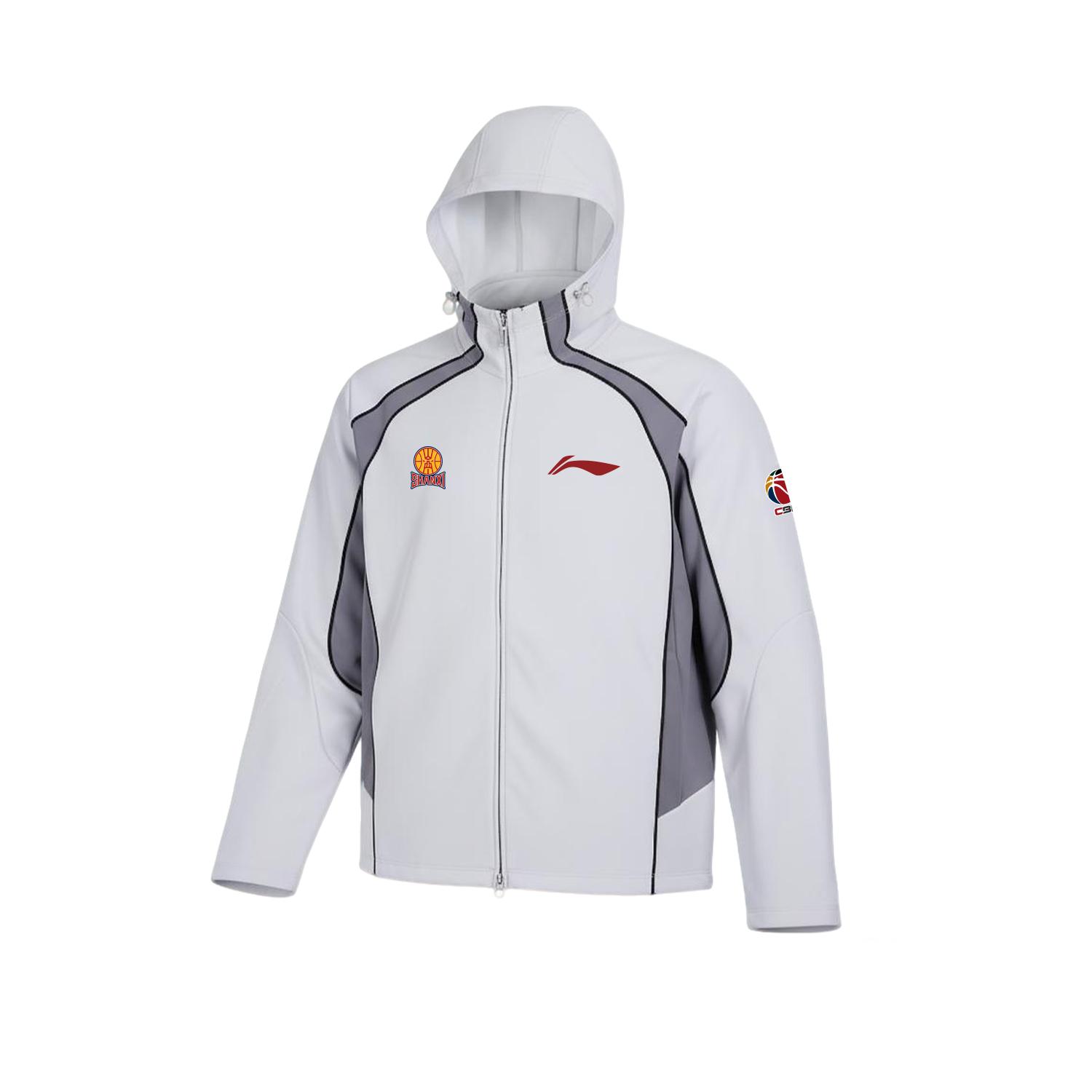 Li Ning Jackets Unisex Shanxi Team, White Hooded Thickened Soft Shell AWDVM45-2 XL