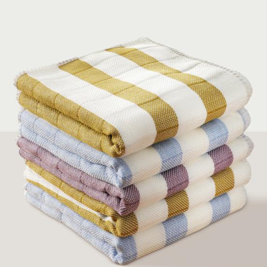 3Pcs Dishwash Rag Striped Design Soft Durable High Water Absorption Non-Stick Cleaning Cloth Kitchen Towel