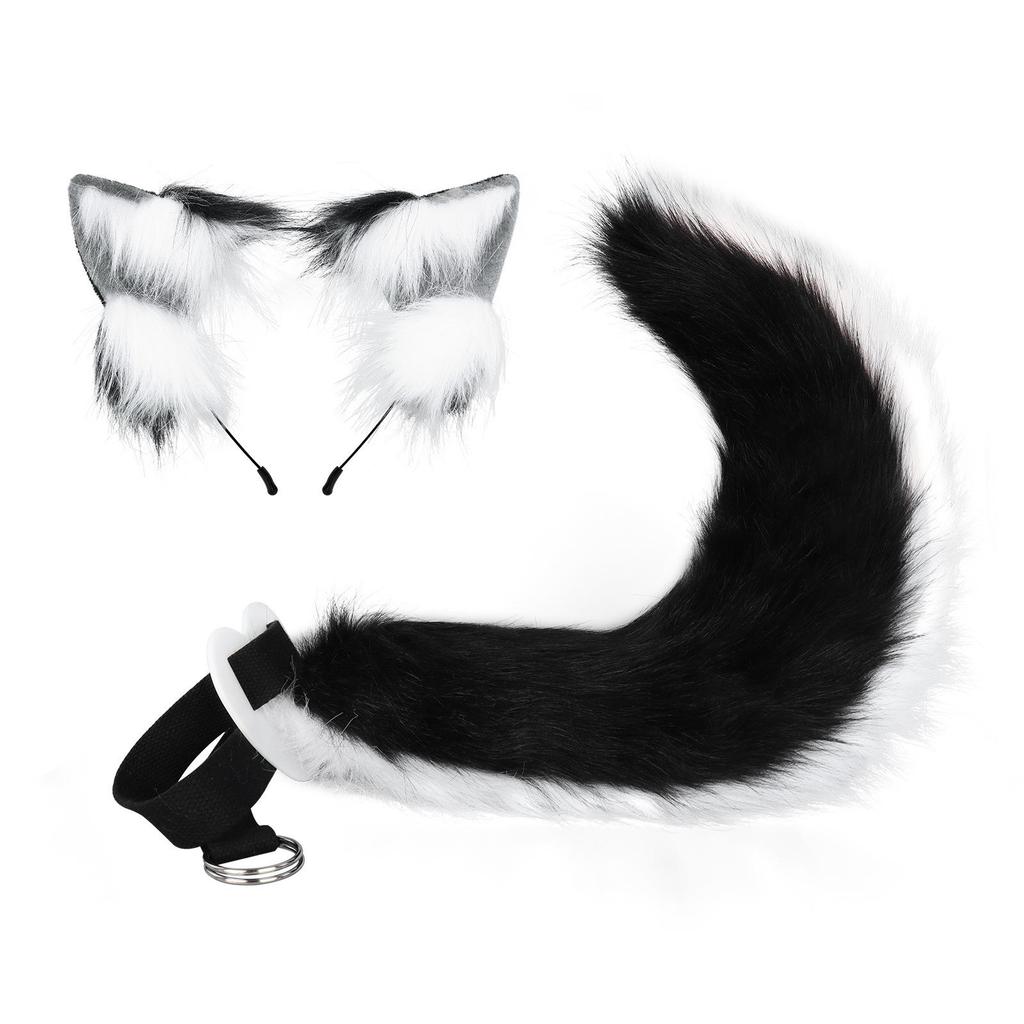 Handmade Plush Cat Ear Headband and Fox Tail Cosplay Prop for Anime Conventions
