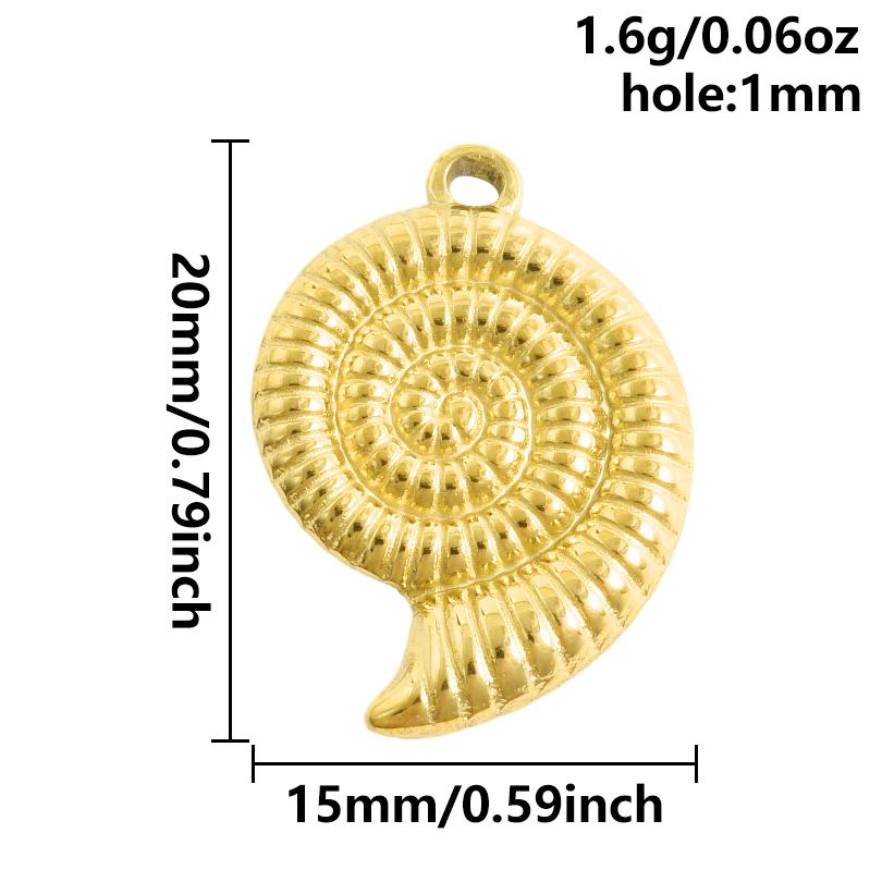 6pcs Real Gold Plated Marine Organism Shell Lobster Coral Stainless Steel Charms For Jewelry Making Supplies DIY Animal Pendant