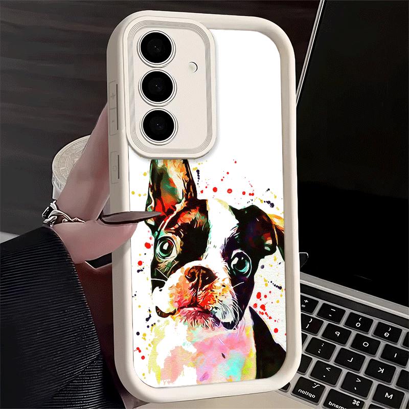 Phone Case for Samsung Galaxy A17 A16 A15 A14 A13 French Bulldog Dog Pug Design A56 A36 A26 A55 A35 A25 A54 A34 A24 A53 A33 A23