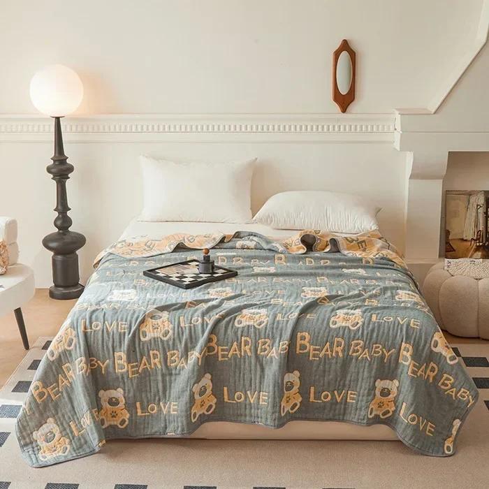 New Class A Cotton Is Not Easy To Shrink 6 Layers Gauze Blanket Towel Blanket Summer Blanket