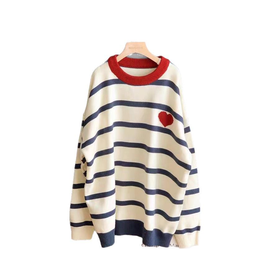 2025 Autumn/Winter Parent-Child Striped Knit Cardigan Sweater: Family of Three/Four Short Sleeve Outfit